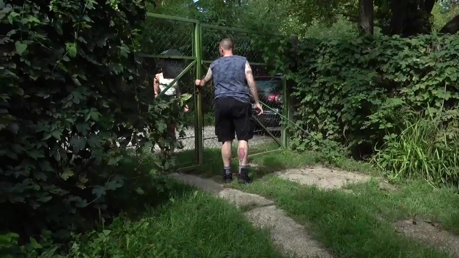 Mesmerized Nesty gets licked by Nikki outdoor in front of voyeur
